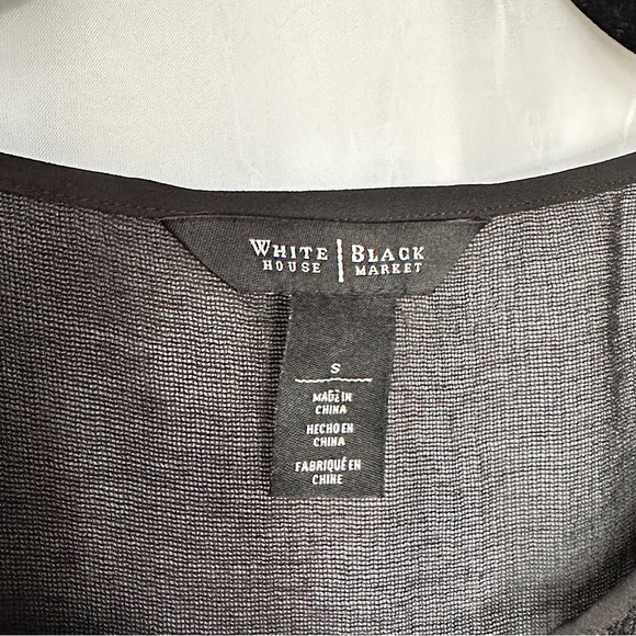 3/$20 💥 WHBM Sheer Black Blouse Embroidered V-Neck w/ Tassels - Picture 12 of 17